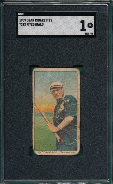 1909 T212-1 Fitzgerald Obak Cigarettes SGC 1