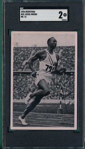 1936 Reemtsha #32 Jesse Owens SGC 2