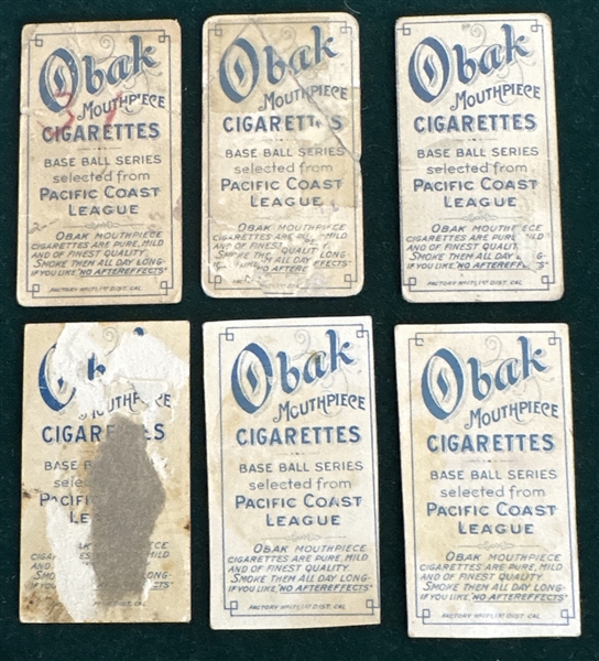 1909 T212-1 Obak Cigarettes Lot of (6) W/ McKune