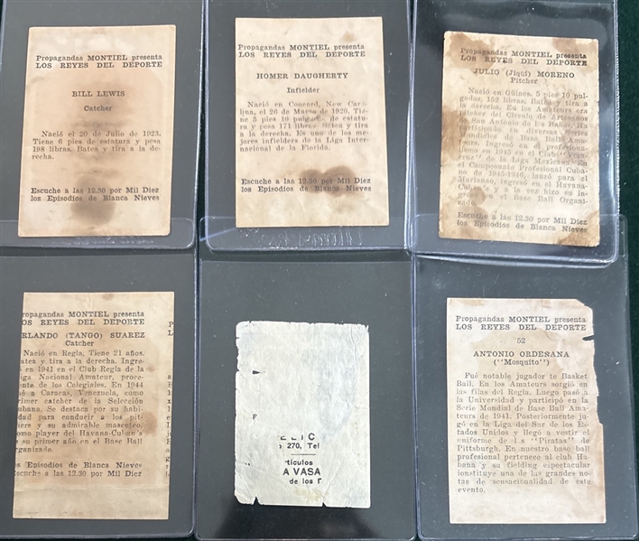 1946 Propagandas Montiel Los Reyes Del Deporte, Lot of (6)