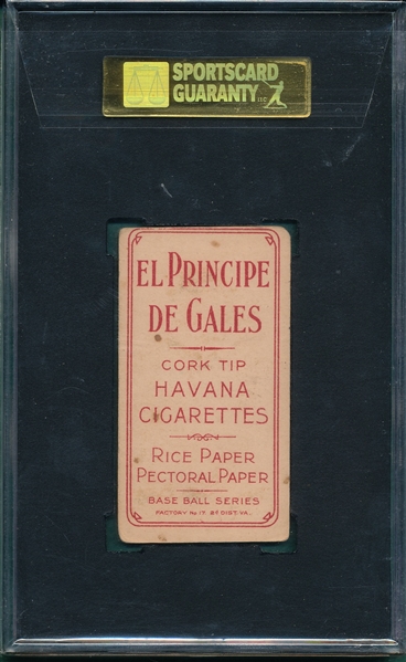 1909-1911 T206 Jennings, Two Hands, El Principe De Gales, SGC 40