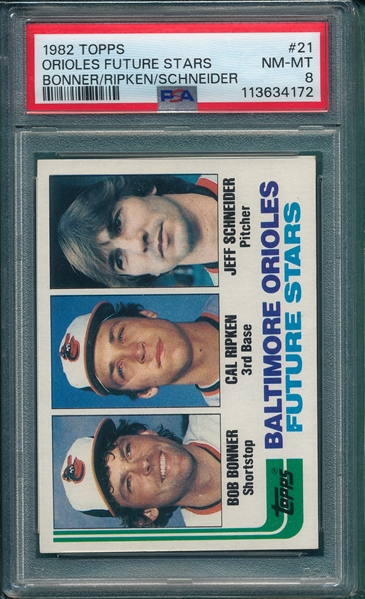 1982 Topps #21 Cal Ripken Jr. PSA 8 *Rookie*