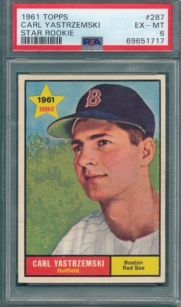 1961 Topps #287 Carl Yastrzemski PSA 6