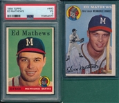 1954/58 Topps Ed Mathews Lot of (2), PSA