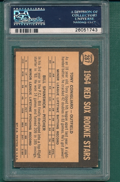 1964 Venezuela Topps #287 Tony Conigliaro PSA 1 *Rookie*