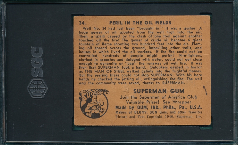 1940 Superman Gum #22 Wolves At Bay SGC 1.5