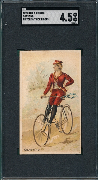 1891 N100 Bicycle & Trick Riders, Coasting, Gail & Ax, SGC 4.5
