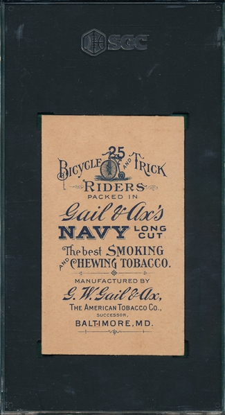 1891 N100 Bicycle & Trick Riders, Coasting, Gail & Ax, SGC 4.5