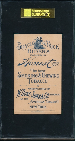 1891 N100 Bicycle & Trick Riders, Standing On a Saddle, W. Duke Sons & Co. SGC 70
