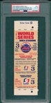 1973 World Series Game 3, Full Ticket, PSA 4 *Proof* *Mays Last Game*