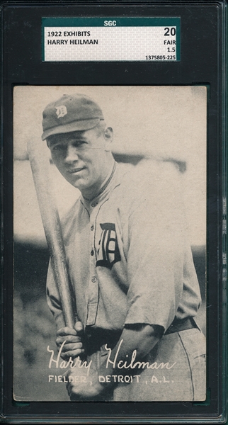 1922 Exhibits Harry Heilman SGC 20