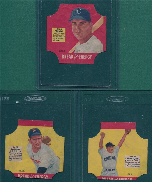1952 Bread For Energy Lot of (3) W/ Parnell