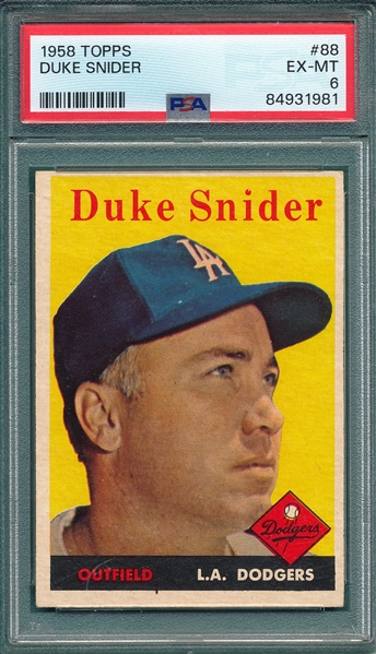 1958 Topps #88 Duke Snider PSA 6