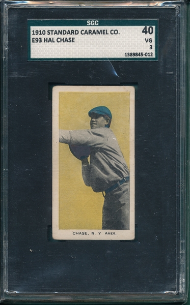 1910 E93 Hal Chase Standard Caramel Co. SGC 40