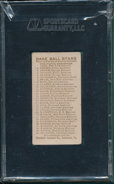 1910 E93 Hal Chase Standard Caramel Co. SGC 40