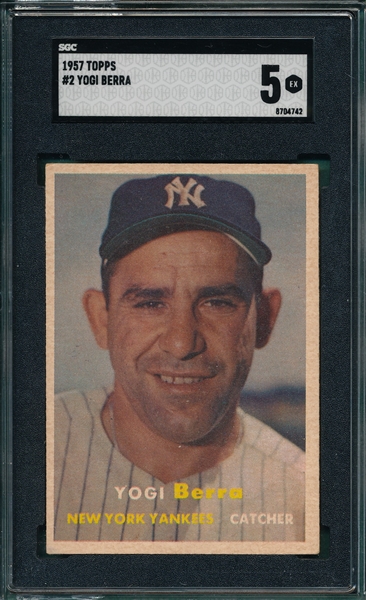 1957 Topps #2 Yogi Berra SGC 5