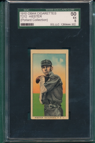 1910 T212-2 Hiester Obak Cigarettes SGC 60 *Immensely Popular*