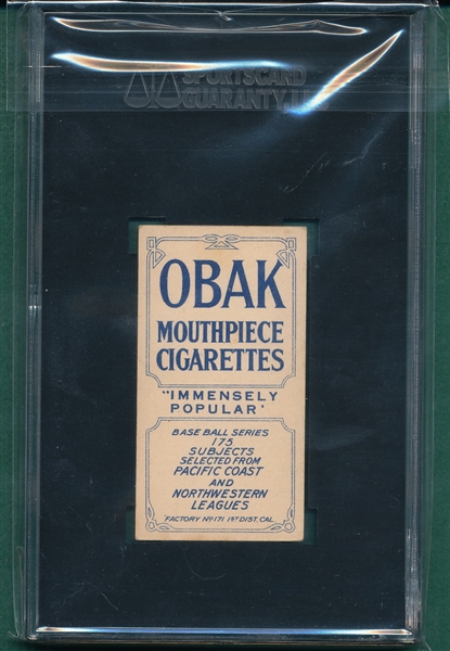 1910 T212-2 Hiester Obak Cigarettes SGC 60 *Immensely Popular*