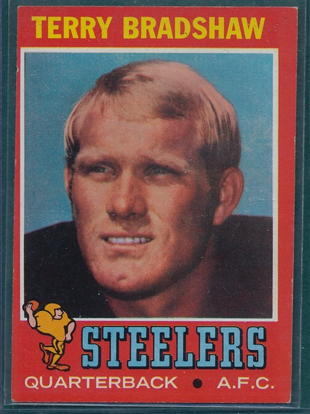 1971 Topps FB #156 Terry Bradshaw, Rookie