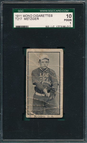 1911 T217 George Metzger Mono Cigarettes SGC 10