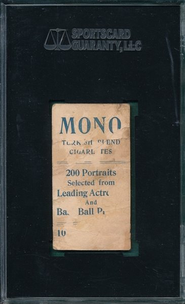 1911 T217 George Metzger Mono Cigarettes SGC 10
