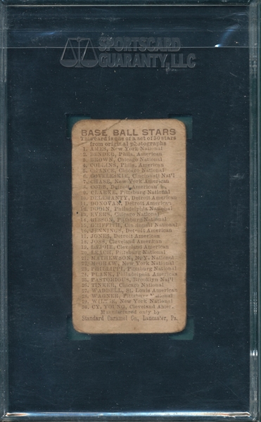 1910 E93 Eddie Plank Standard Caramel Co. SGC 10