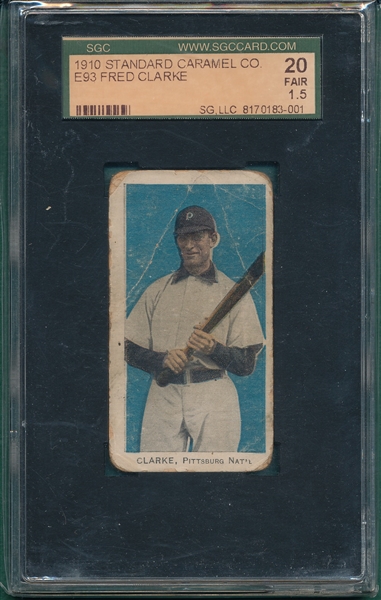1910 E93 Fred Clarke Standard Caramel Co. SGC 20