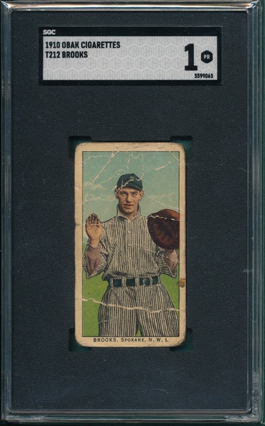 1910 T212-2 Brooks, Obak Cigarettes SGC 1