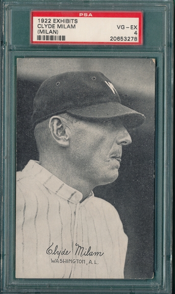 1922 Exhibits Clyde Milan PSA 4