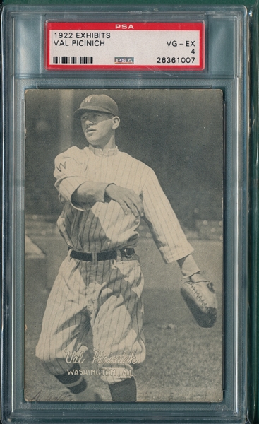 1922 Exhibits Val Picinich PSA 4