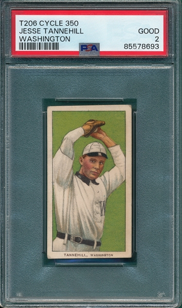 1909-1911 T206 Tannehill, Jesse, Cycle Cigarettes PSA 2