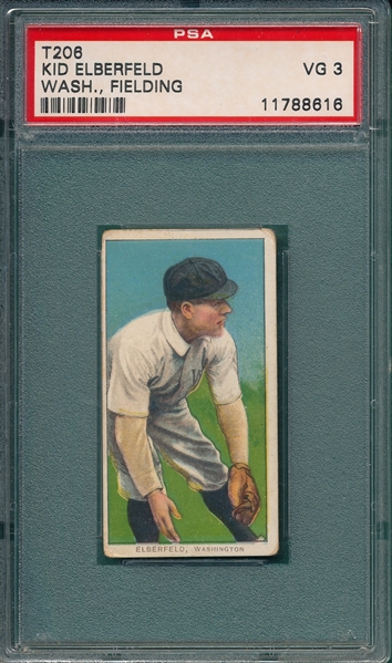 1909-1911 T206 Elberfeld, Fielding, American Beauty Cigarettes PSA 3