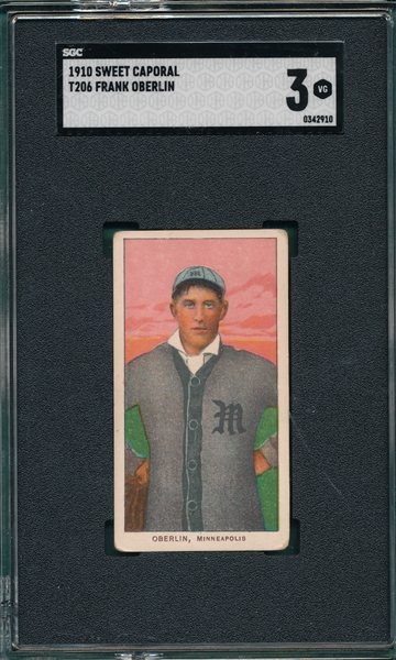 1909-1911 T206 Oberlin Sweet Caporal Cigarettes SGC 3