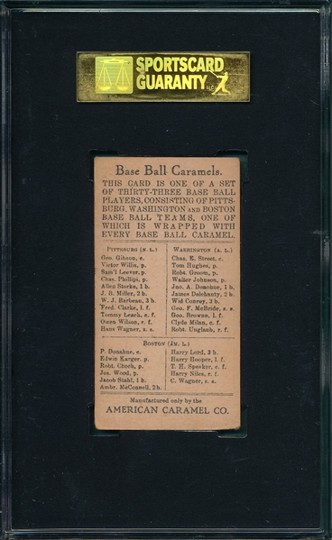 1910 E91-3 Milan American Caramel Co. SGC 50
