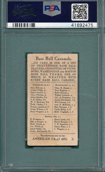 1910 E91-3 Street American Caramel Co. PSA 2