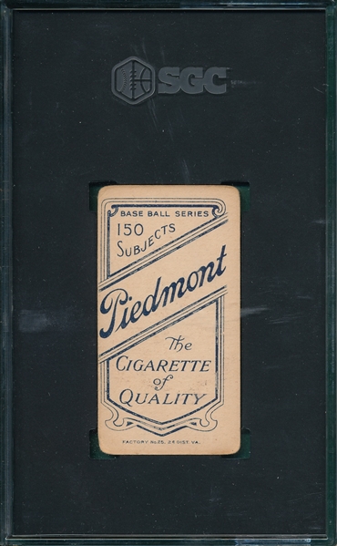 1909-1911 T206 Fred Clarke, Batting, Piedmont Cigarettes SGC 2.5