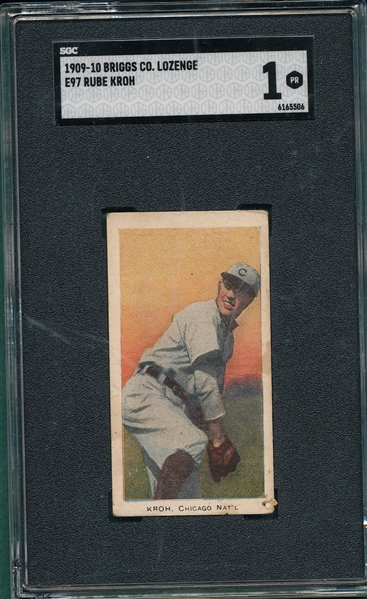 1909-10 E97 Rube Kroh Briggs Co. Lozenge SGC 1