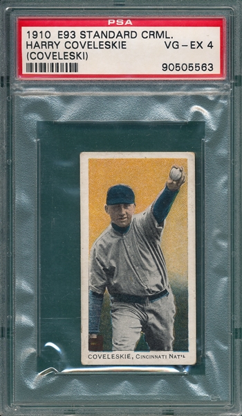 1910 E93 Harry Coveleskie Standard Caramel Co. PSA 4