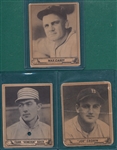1940 Play Ball #134 Cronin, #177 Baker & #178 Carey, Lot of (3)