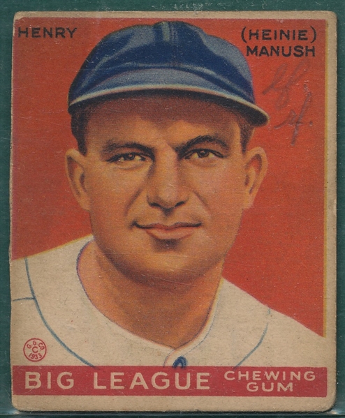 1933 Goudey #187 Heinie Manush
