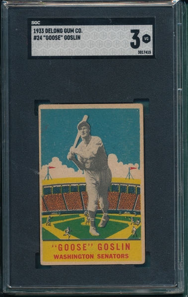 1933 DeLong #24 Goose Goslin SGC 3