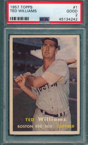 1957 Topps #001 Ted Williams PSA 2