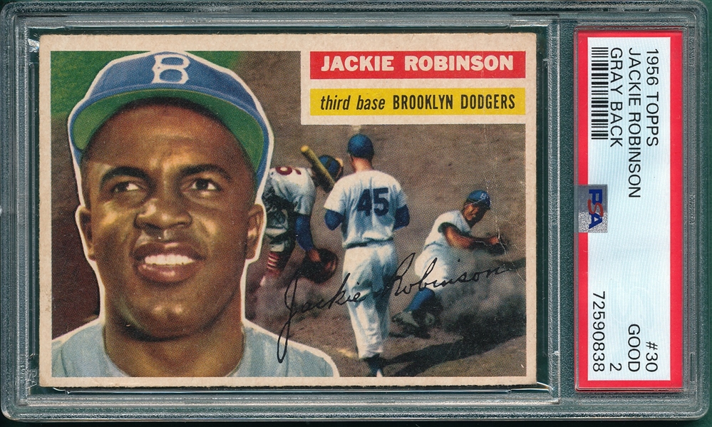 1956 Topps #030 Jackie Robinson PSA 2 *Gray*