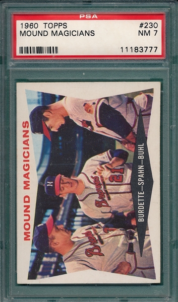 1960 Topps #230 Mound Magicians W/ Spahn PSA 7