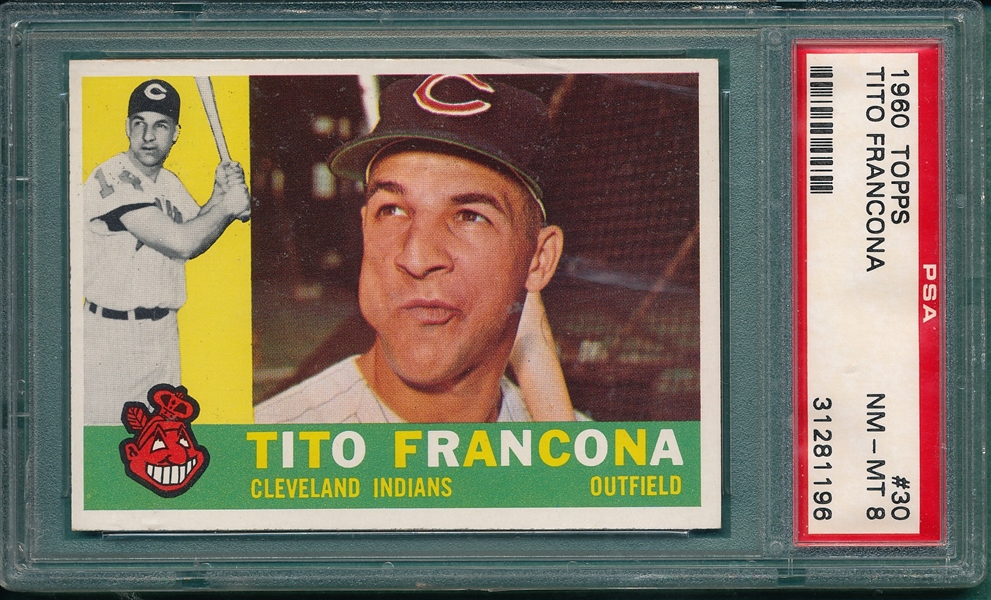1960 Topps #030 Tito Francona PSA 8
