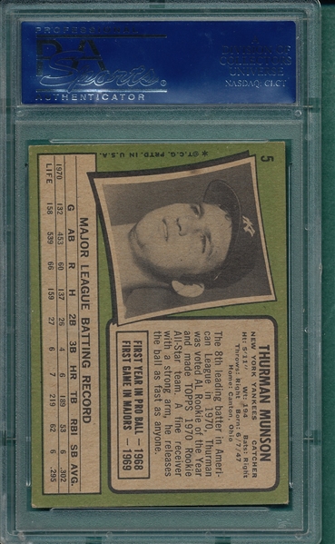 1971 Topps #005 Thurman Munson PSA 5.5