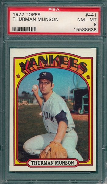 1972 Topps #441 Thurman Munson PSA 8