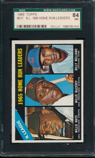 1966 Topps #217 NL HR Leaders SGC 84