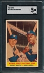 1958 Topps #418 World Series Batting Foes W/ Aaron & Mantle, SGC 5