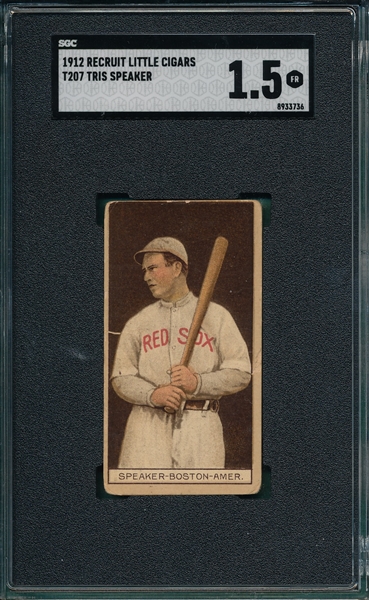 1912 T207 Tris Speaker Recruit Little Cigars SGC 1.5